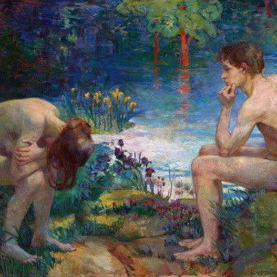 Ludwig von Hofmann-Das verlorene Paradies (Adam und Eva)-1893