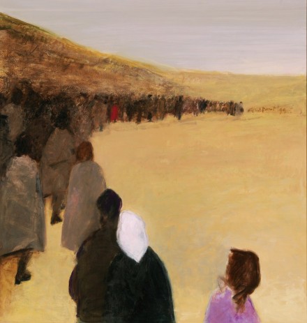 Les expulsés, 1999, oil paint on linnen, Collection Fondation Constant