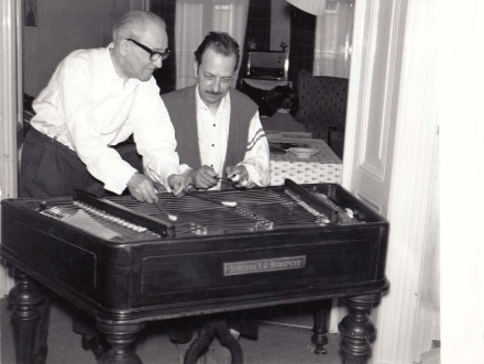 Constant and Jenö Horvath playing the cymbalom, ca 1963-1974-Unknown
