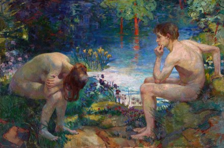Ludwig von Hofmann-Das verlorene Paradies (Adam und Eva)-1893