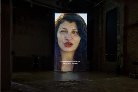 Selma Selman, Crossing the Blue Bridge, 2024, film, 28’18” installation view at Röda Sten Konsthall (SE), Photo: Hendrik Zeitler