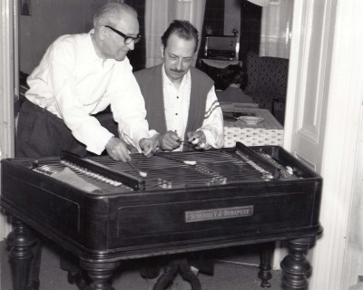 Constant and Jenö Horvath playing the cymbalon, ca. 1963-1974 