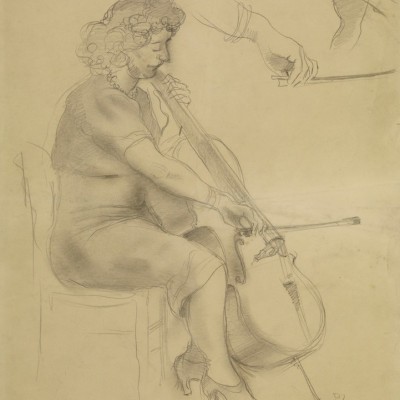 Jeune musicienne assise, ca 1940