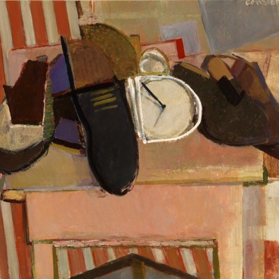 Stilleven met wekker en schoenen, 1946