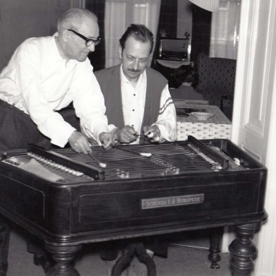Constant and Jenö Horvath playing the cymbalon, ca. 1963-1974