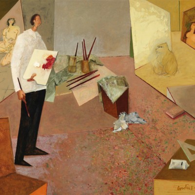 De schilder in zijn atelier, 1977